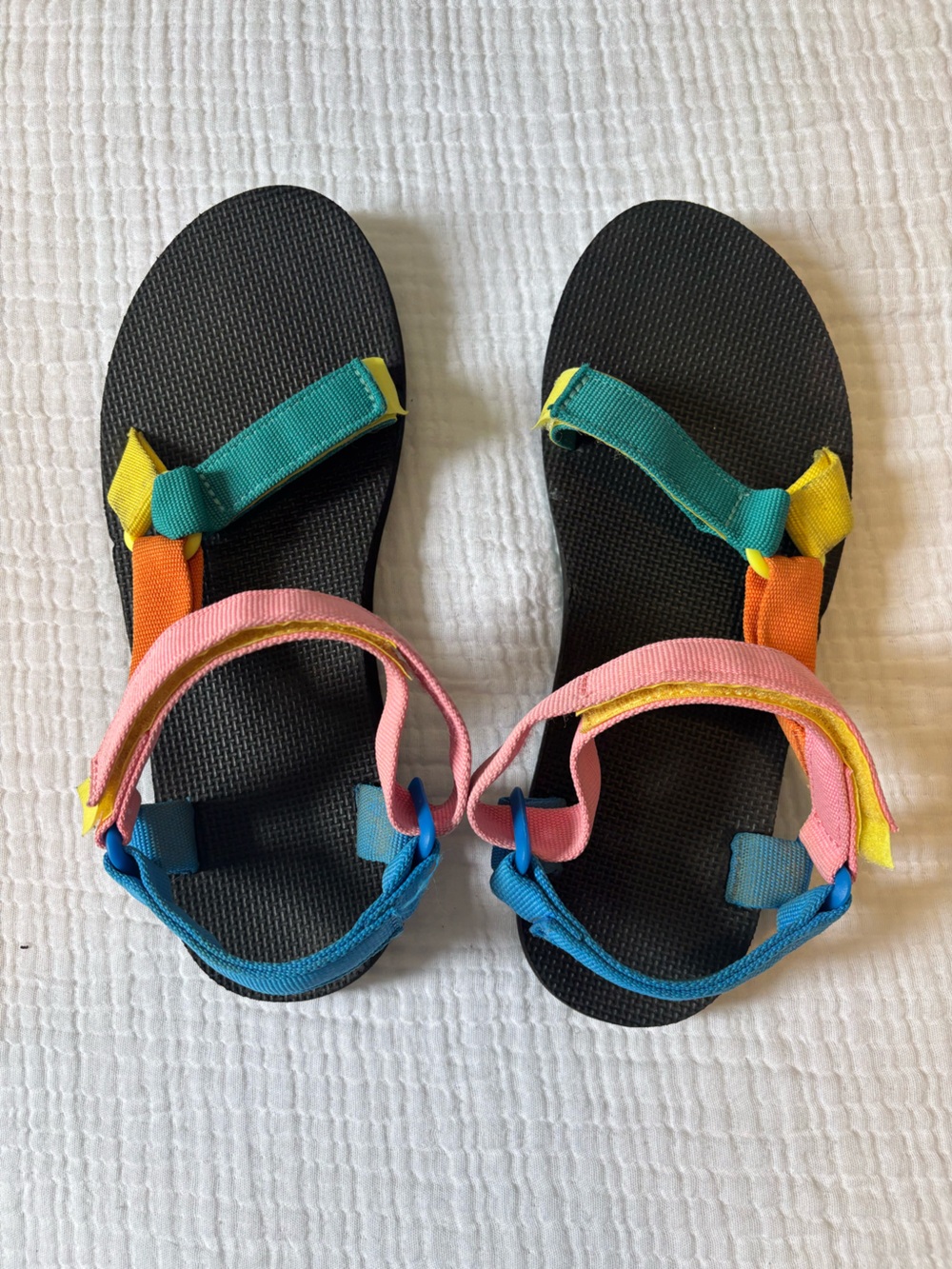 Teva Multicolor Strap Sandals - Pink, Teal, Blue, Yellow, Orange